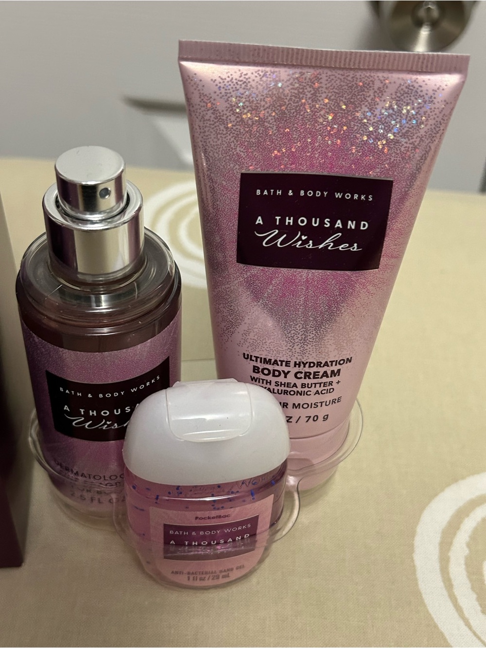 Bath & Body Works Pink A Thousand Wishes Body Cream, Mist & Hand Gel Set